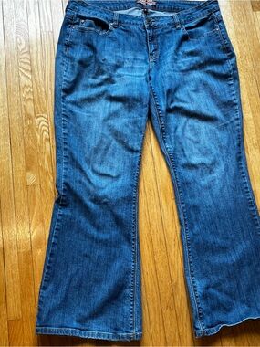 Makers of True Originals Dark Blue Flare Jeans retro bohemian